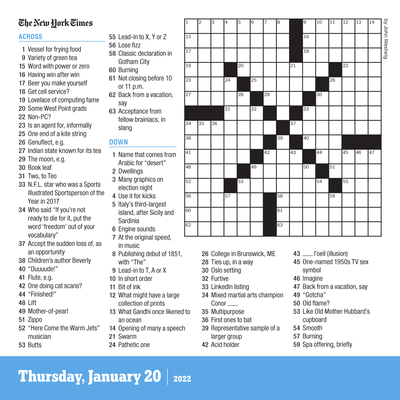 The New York Times Daily Crossword Page-A-Day Calendar for 2022 - Workman Publishing