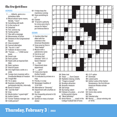 The New York Times Daily Crossword Page-A-Day Calendar for 2022 - Workman Publishing