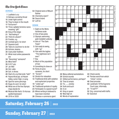 The New York Times Daily Crossword Page-A-Day Calendar for 2022